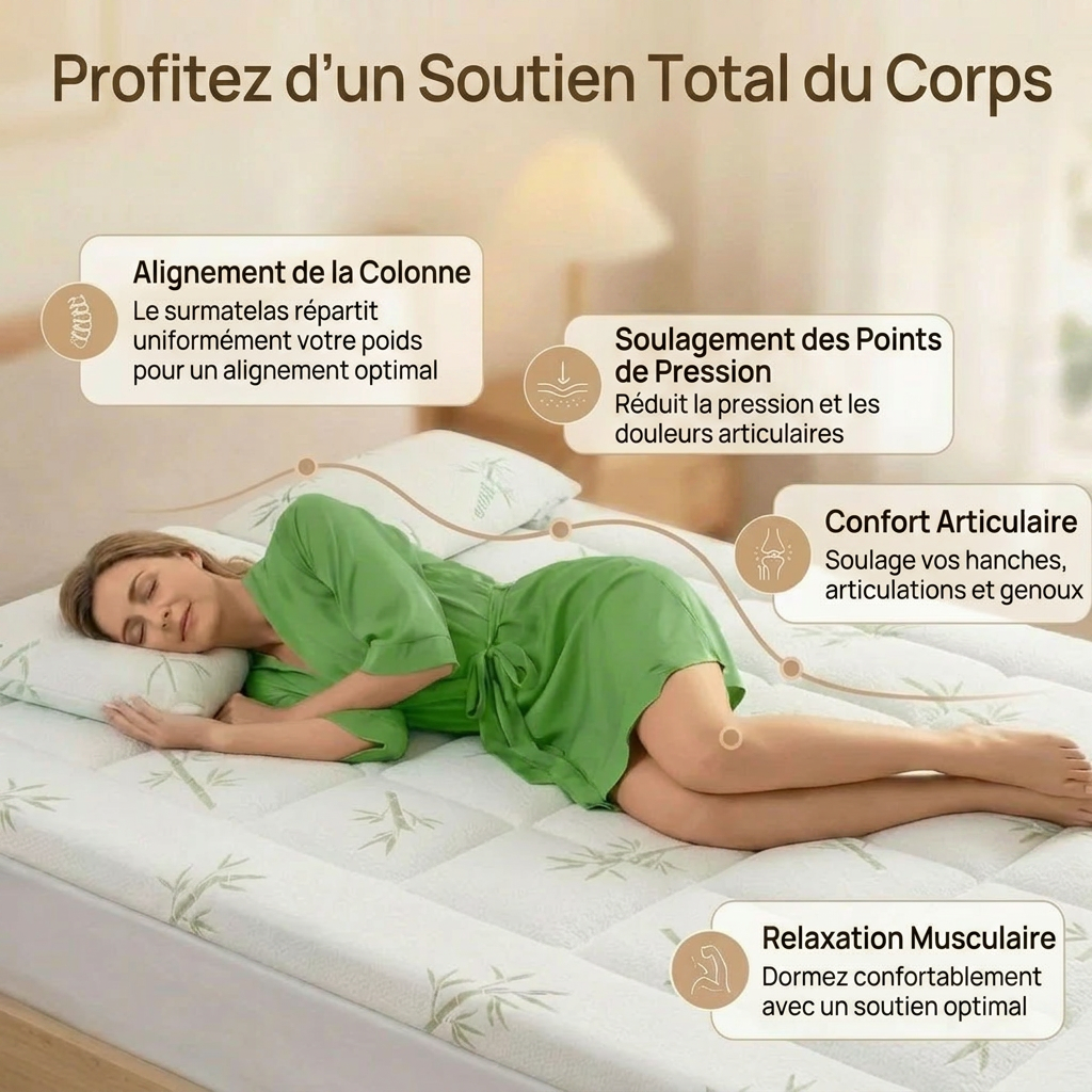 Ardevie™ Surmatelas en Bambou